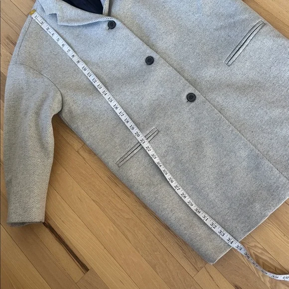 GAP NEW Drop Shoulder Gray and White Wool Blend Coat M - Picture 8 of 11